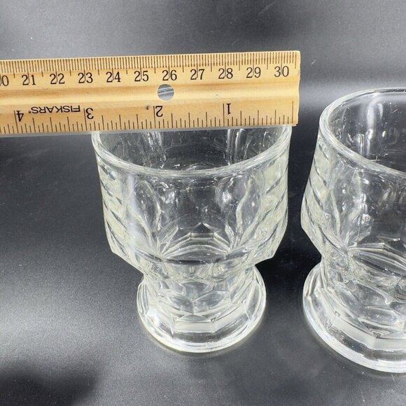 1960s Viking Glass Georgian Honeycomb Tumbler Clear Glasses Set 2 Vintage Glass - Picture 5 of 10